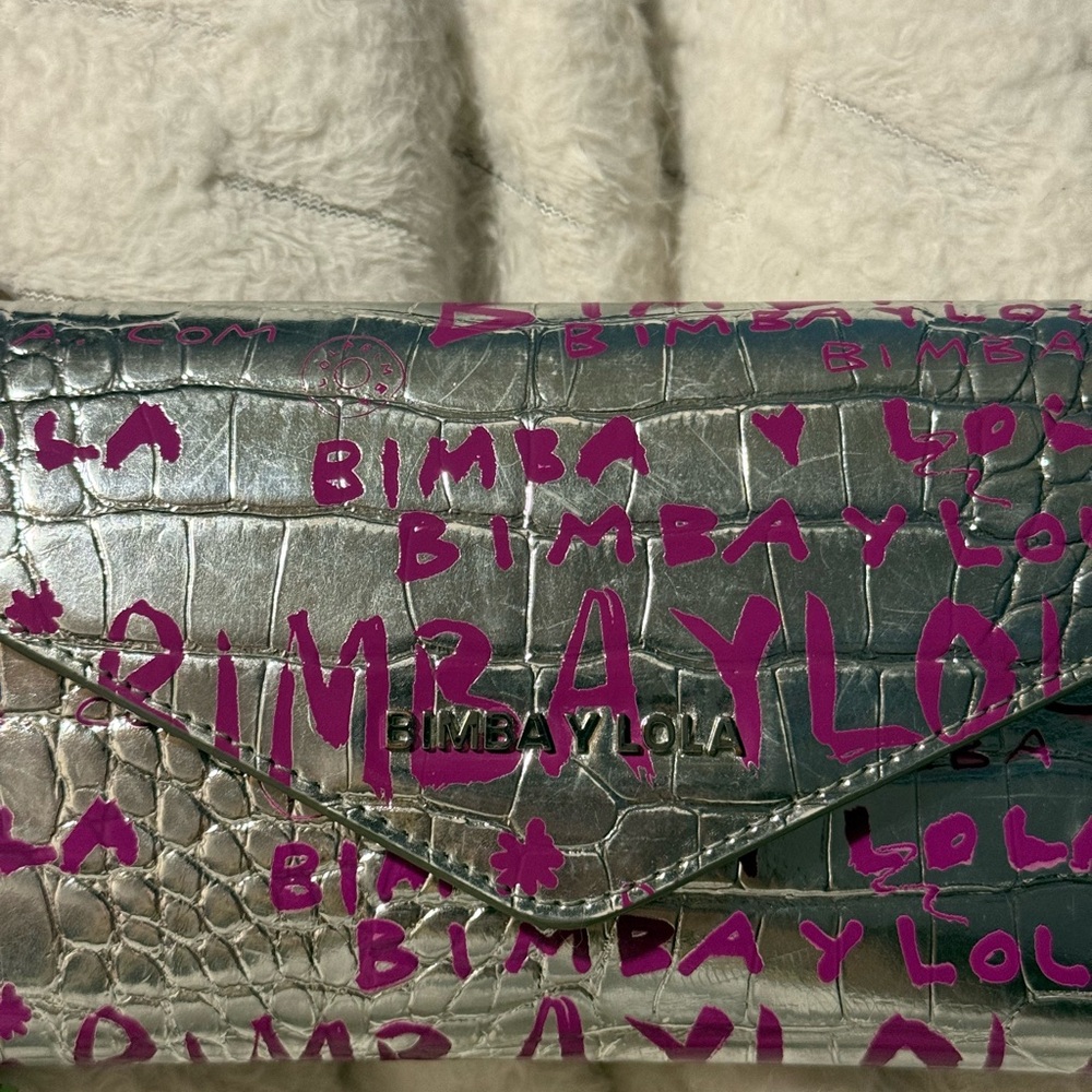 Bimba y Lola Silver & Pink Continental Wallet